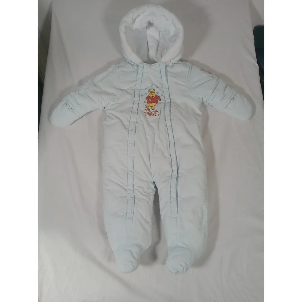 VTG Disney Baby Winnie The Pooh full‎ body Snowsuit Jacket  Size 6 Months